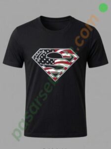 kaos anak Karakter S America hitam