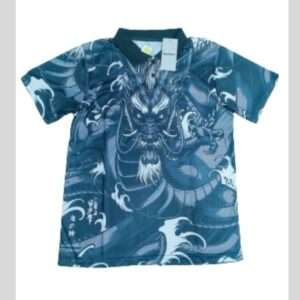 Kaos Polo Pria Printing Naga Eksklusif - Dry Fit Khas Sebatik | Dikirim Cepat