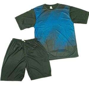 Setelan Kaos Celana Olahraga Pria Hitam Biru - Dry Fit Nyaman | Pasar Sebatik