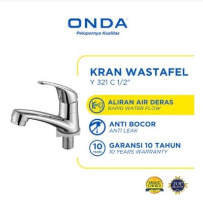 ONDA Y321C 1/2" – Kran Air Wastafel Kamar Mandi Tanam Kaku Anti Bocor