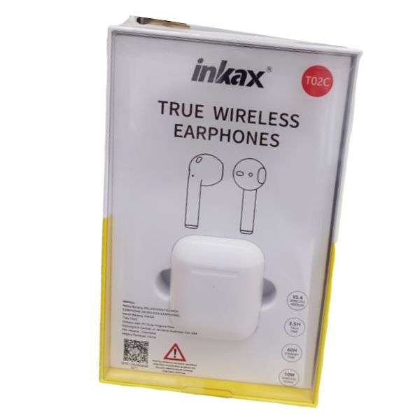 Inkax T02C True Wireless Earphones – Bluetooth 5.0, High-Quality Sound, 3 Jam Music Time, Desain Ringan & Ergonomis - Gambar 3