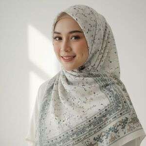Hijab Voal Premium Motif Floral Anti Gerah | Segiempat Flora A’isyah (Beli 3 HEMAT!)