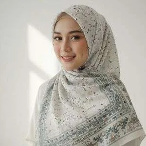 Hijab Voal Premium Motif Floral Anti Gerah | Segiempat Flora A’isyah (Beli 3 HEMAT!)