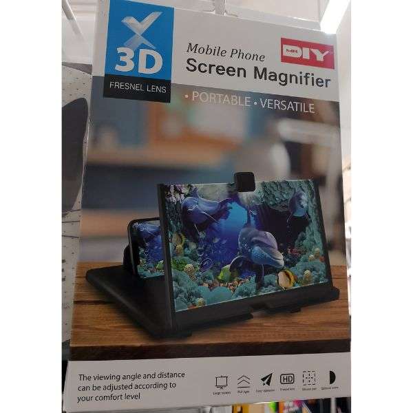 3D Mobile Phone Screen Magnifier – Kaca Pembesar Layar HP Fresnel Lens | Portable, HD, Anti Sakit Mata