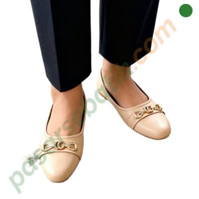 Sepatu Kerja Wanita Jestin Flat Balet Krem Murah & Elegan | Size 36–40 63401194