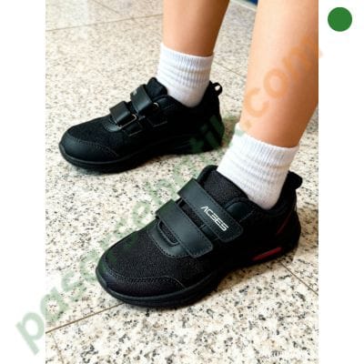Sepatu Sekolah Anak SD Hitam Velcro Acces 65201100 – Kuat & Nyaman, Ukuran 30–36