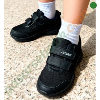 Sepatu Sekolah Anak SD Hitam Velcro Access 65201101 – Nyaman & Awet