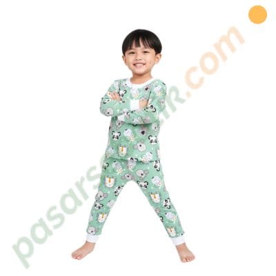 Setelan Piyama Anak Katun 4 Tahun – Motif Panda & Hewan Lucu, Adem & Lembut