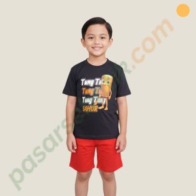 Setelan Anak Laki Laki CS Tung Tung Sahur Viral - Baju Sahur Ramadan Karakter 31701646 - Size 6 (5-7 Tahun)