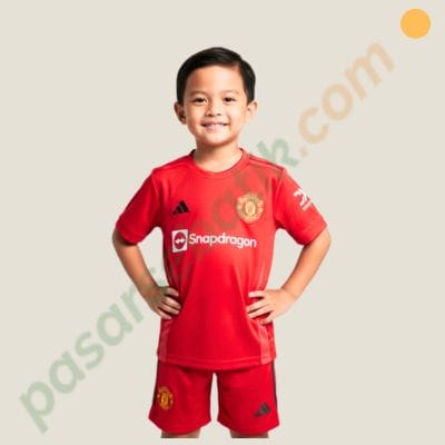 Setelan Baju Bola Anak MU Osken Bruno Fernandes #10 - Jersey Manchester United Merah 31701688 - Size 4 (3-5 Tahun)