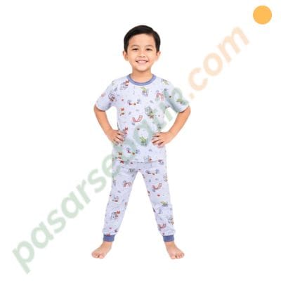 Piyama Anak Mom’s Gift Ukuran L Motif Hewan Lucu | Baju Tidur Anak Adem & Nyaman untuk Tidur Nyenyak