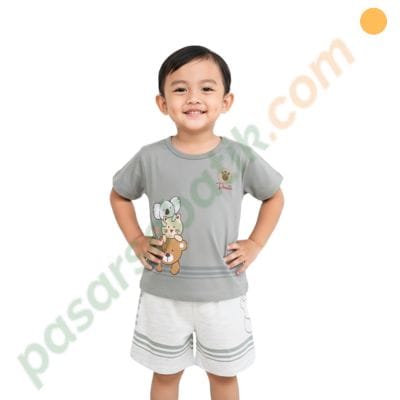 Setelan Baju Anak 2 Tahun Penata Motif Hewan Lucu | Pakaian Anak Adem & Nyaman Dipakai Sehari-hari