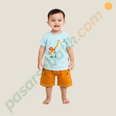 Setelan Anak Laki-Laki One Kids Premium 41301240 - Baju Balita Katun Mint Size 1