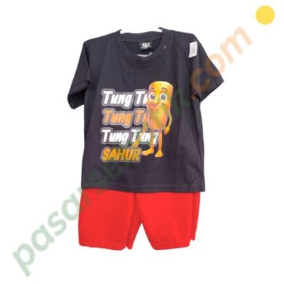 Setelan Anak Laki Laki CS Tung Tung Sahur Viral - Baju Sahur Ramadan Karakter 31701646 - Size 6 (5-7 Tahun) - Gambar 2