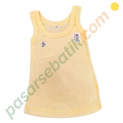 Baju Singlet Balita Kaos Dalam Anak Katun Adem Lembut Kuning Size M 41100023