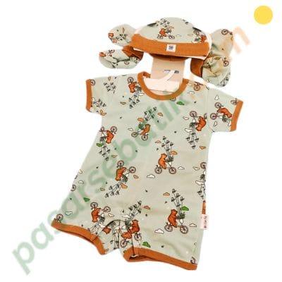 Baju Bayi Set Newborn Premium 4in1 Sage Green Beruang - Art 41301014